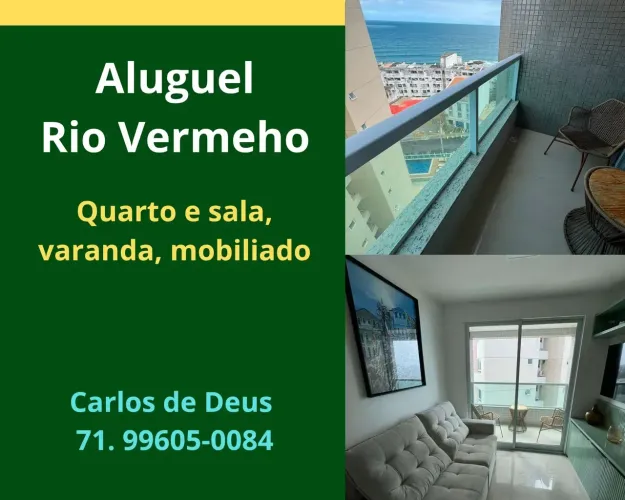 Aluguel apartamento no Rio Vermelho, 1 Quarto e Sala, varanda, 50 m², mobiliado...