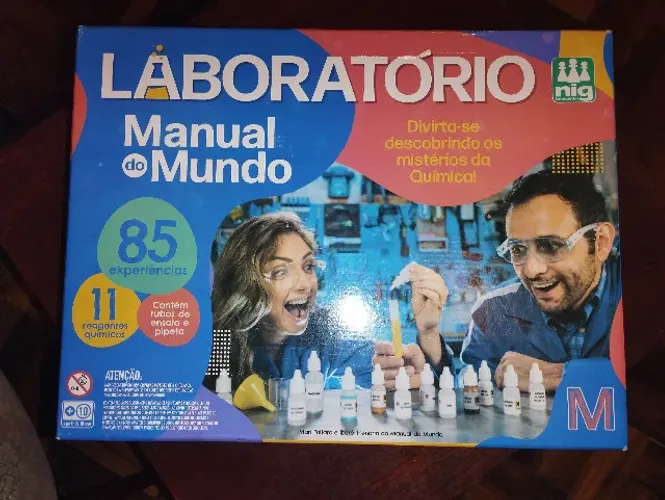Brinquedo Educativo Kit Química Nig - Combo Laboratório Manual do Mundo+Laboratório+Extras