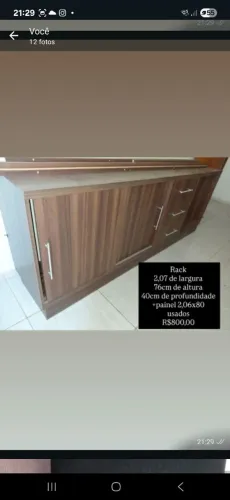 Rack de alto padrão com painel, usado, aceito negociação,  medidas na descrição 
