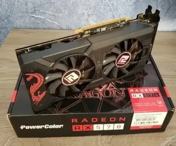placa de video rx570 4gb e monitor Acer 22 full hd