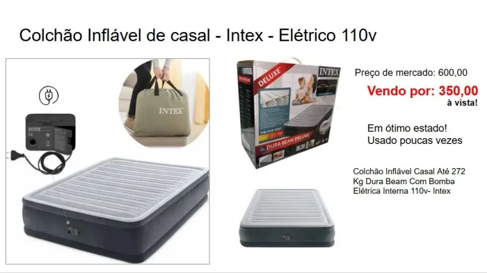Colchão inflável casal - Intex elétrico 110v
