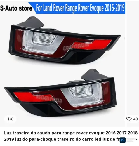Lanterna LED traseira esquerda Range Rover Evoque 2016, 2017, 2018, 2019