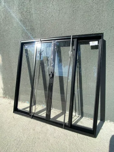 JANELA DE ALUMÍNIO PRETO 4F 1.00X1.00 - COMPRA CERTA