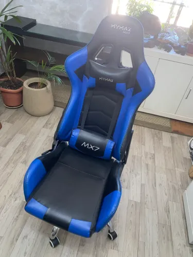 Cadeira Gamer Ergonômica Mymax MX7 Preto/Azul