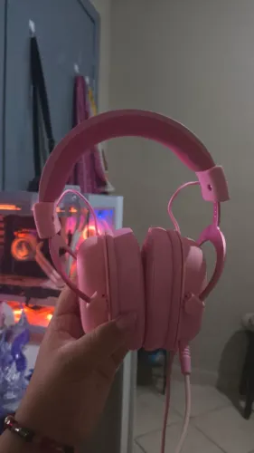 Fone havit H2002d, rosa, gamer, com problema no microfone 