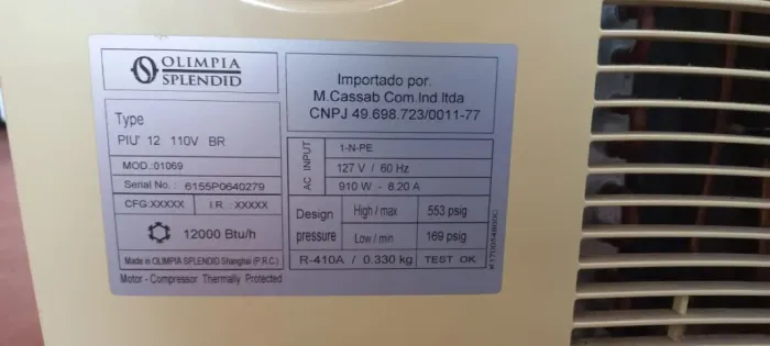 Ar-condicionado Piu Portátil 12000btus