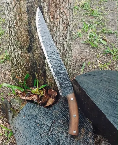 Faca Artesanal Pra Churrasco Em Aço Carbono Cabo Em Madeira