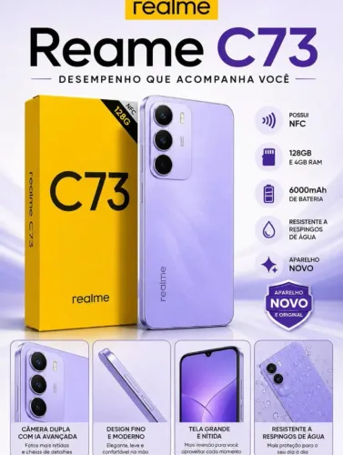 REALME C73 128/4 RAM 4G (Verde/Violeta) R$1.099,00 NOVO NA CAIXA FAZEMOS ENTREGAS