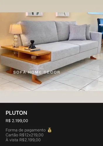 Sofá pluton mesinha lateral