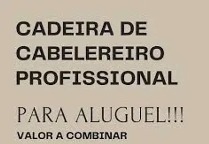 Aluguel de cadeira pra cabeleireira 