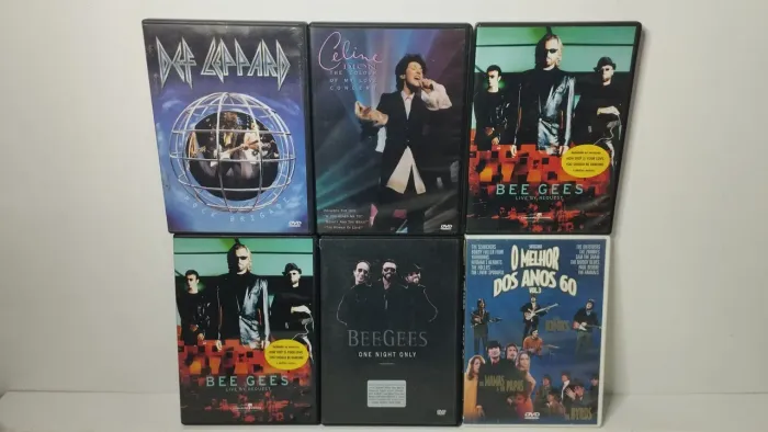 Coleção de DVDs de Shows Bee Gees, Def Leppard e Coletânea Anos 60 R$:150 Reais