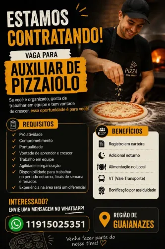 Auxiliar de Pizzaiolo