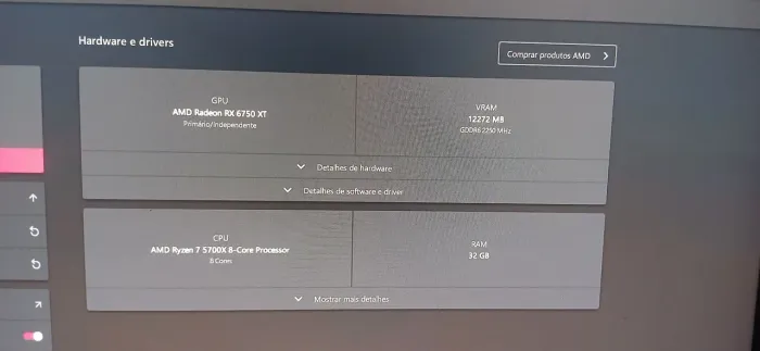 Placa de vídeo 6750xt