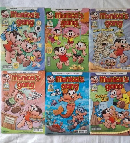 Kit com 12 Gibis Monica's Gang em inglês