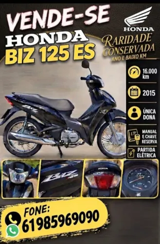 Honda Biz 125 ES 2015 Partida elétrica- Raridade