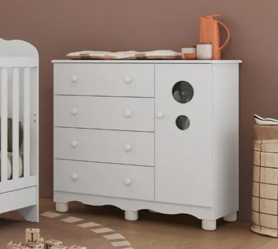 Comoda com porta Bolinha 100% MDF (Nova)
