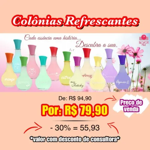 Linha Colônias Refrescantes - valor por unidade 