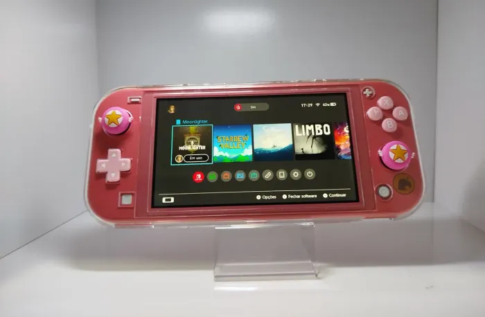 NINTENDO SWITCH LITE EDIÇÃO ANIMAL CROSSING - IMPECÁVEL