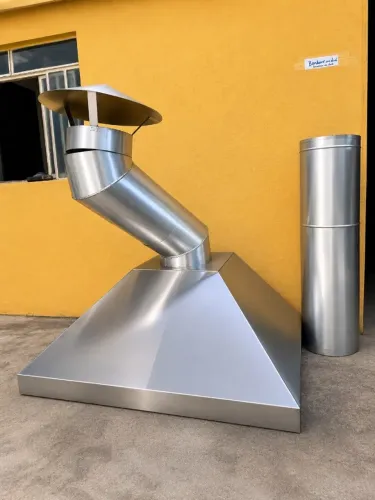 Coifa de inox e exaustor blindado sistema completo tubo de 30cm