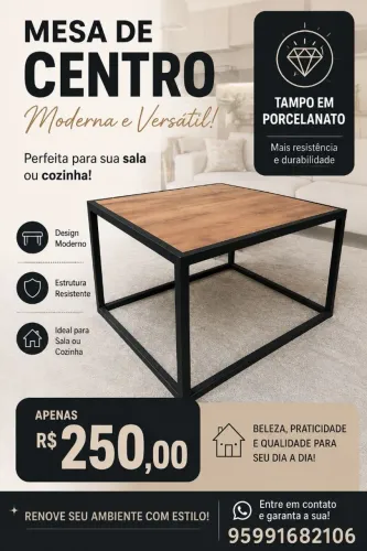 Vende-se está mesa de centro em porcelanato para deixar sua cozinha ou sala linda
