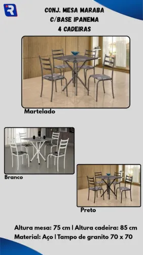 Mesa de quatro cadeiras,x