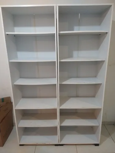 Conjunto com 2 Estantes Brancas Multiuso - 6 Nichos Cada