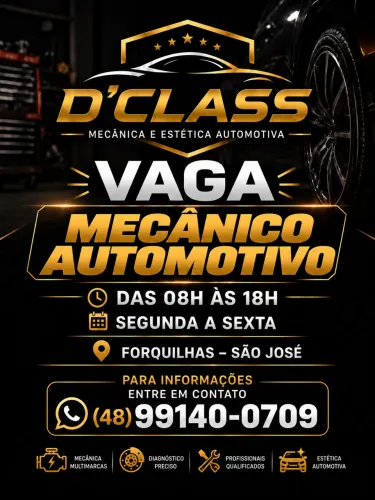 VAGA MECÂNICO SEG A SEXTA 08h às 18h