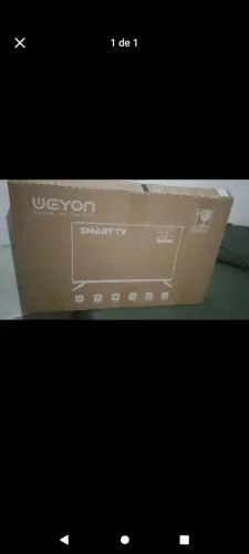 Tv nova na caixa da marca WEYON smart tv
