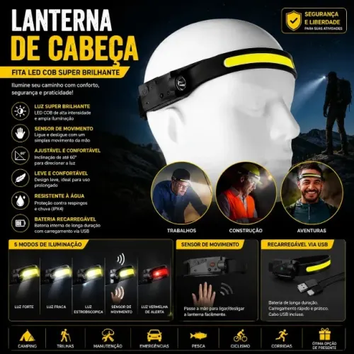 Lanterna de cabeça tipo tira de LED ( produto novo na caixa ) poucas unidades