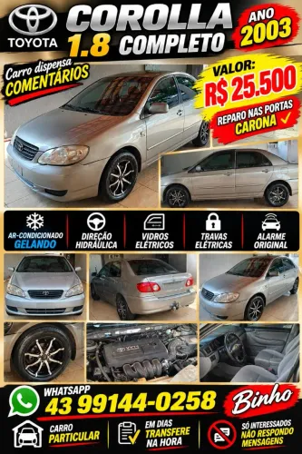 Toyota Corolla XEI 1.8/1.8 Flex 16V Mec. 2003