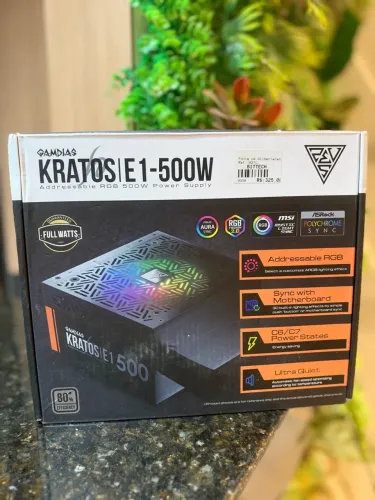 Fonte de Alimentação Gamer Gamdias Kratos E1-500W RGB  