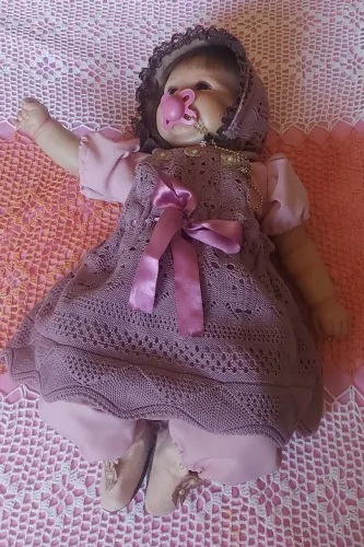 Bebê Reborn, molde Maddie, 50cm, corpo em tecido. Usada de colecionador, bem conservada.