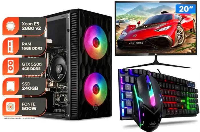 PC Gamer Xeon E5 2680 v2, 16Gb / 240Gb, GTX 550ti. NF e Garantia. Valor Negociável.