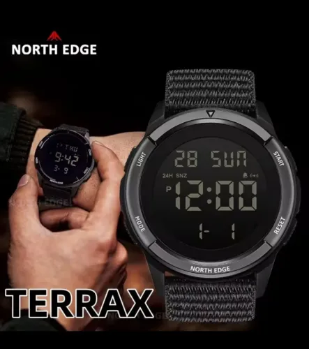 Relógio North Edge Terrax importado a prova d'água, novo, na caixa.