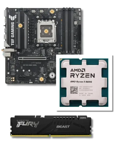 Kit AM5 Ryzen 5 8600g + 16gb memória ram ddr5 + Asus tuf a620