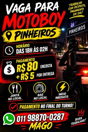 Vaga para motoboy .