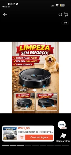 Robô Aspirador Inteligente Remove Pelos e Poeira | Oferta Hoje!