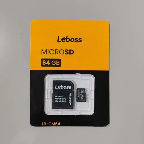 Cartão de Memória MicroSD 64GB Leboss com Adaptador SD - Novo / Lacrado