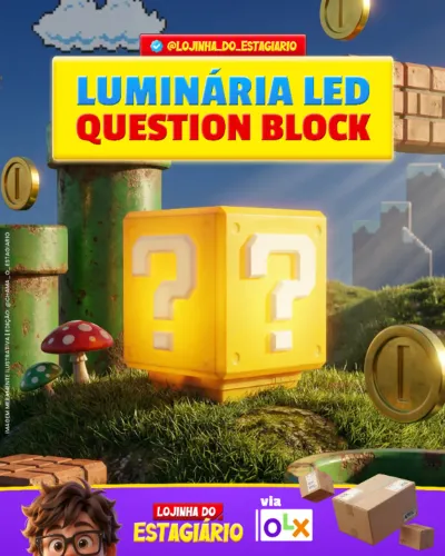 Luminária Block Question / Produto Novo / Envio Rápido / Pronta Entrega Correios