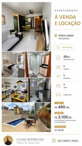 APARTAMENTO MOBILIADO À VENDA OU LOCAÇÃO - PONTA VERDE | MACEIÓ/AL