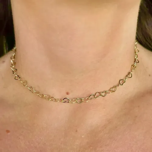 Nova chocker coração semijoia 