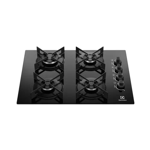 Cooktop 4 Bocas a Gás Electrolux Mesa de Vidro Efficient Grade de Aço Fosco