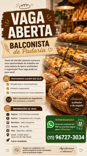Balconista de Padaria