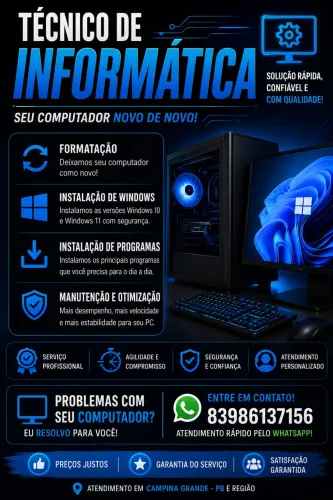FORMATAÇÃO DE COMPUTADORES | INSTALAÇÃO DE WINDOWS E PROGRAMAS