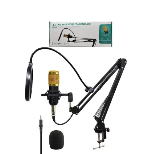 Kit Microfone Condensador Com Braço Articulado Onistek