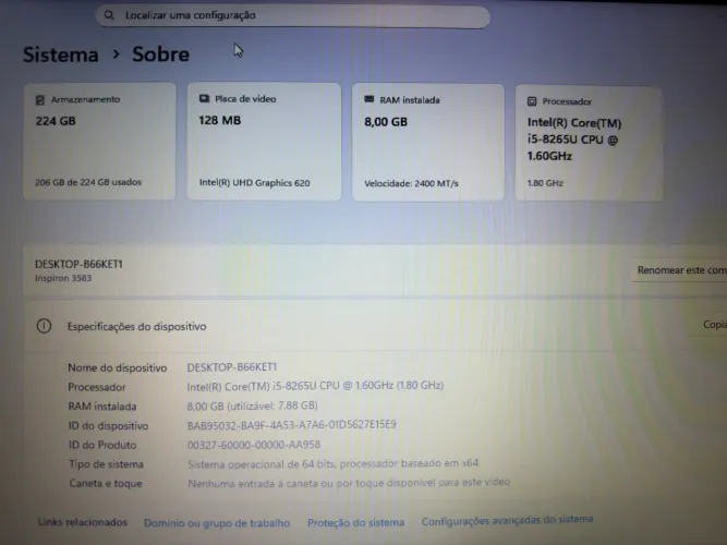 Notebook Dell Inspiron 3583 | Intel Core i5 | 8GB RAM