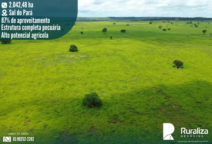 FAZENDA 422 ALQUEIRES | 1.476 HA AGRICULTÁVEIS | 87% ABERTA
