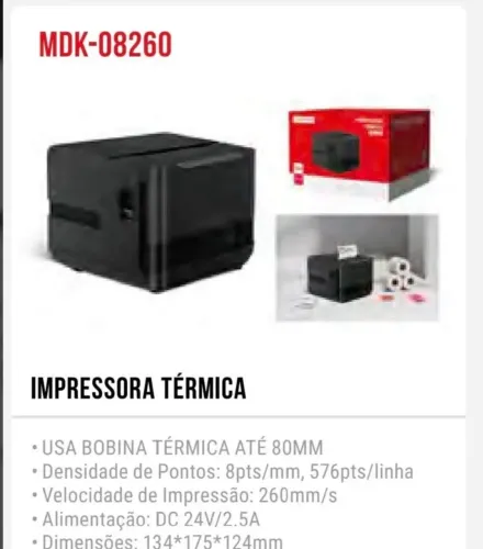 Impressora térmica mdk08260