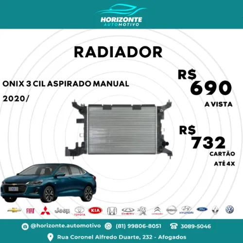 Radiador dagua onix 3cil aspirado manual 2020/