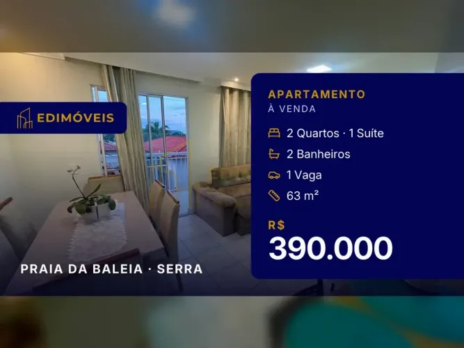 Seu novo lar: Apartamento 2 quartos na Praia da Baleia, agende sua visita!